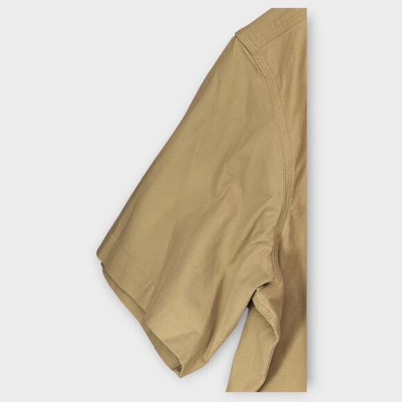 Mens Carhartt Khaki Tan Heavy Short Sleeve Button Down Work Shirt Size XL - Picture 2 of 6